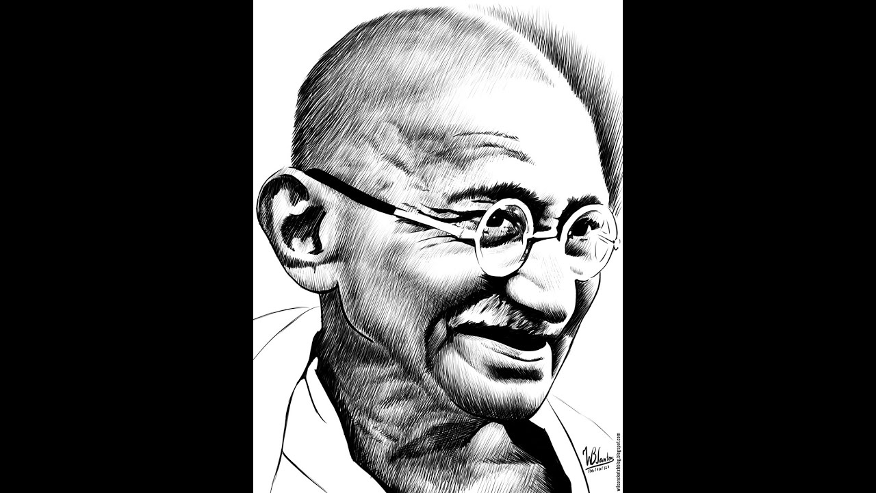 Gandhiji stencil drawing YouTube