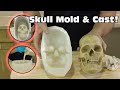 Soft Silicone Mold Of Skull With Resin Cast - Featuring Skin Cast