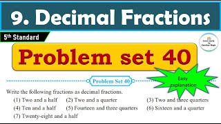 Problem set 40 | Decimal Fractions | Chapter 9 | 5th standard | Maths