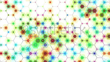 Stock video. Hexagons network loop. Abstract honeycomb mesh with pulsing hexagons. White background.