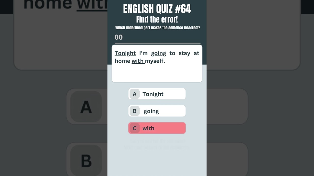 English Error Correction Quiz 64