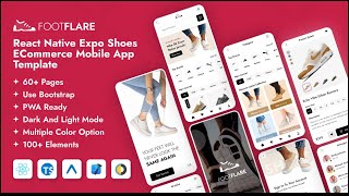 FootFlare - React Native Expo TypeScript Shoes eCommerce Mobile App Template #react  #template