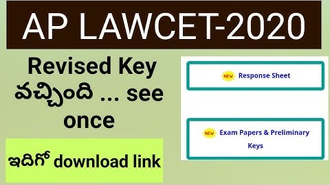 AP LAWCET-2020 revised key out | check here now |