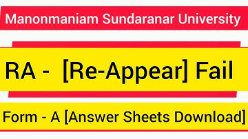 RA Results? M.S.University|Fail|UG Results 2024|Revaluation|Form A👈 Answer Sheets Download|