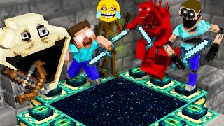 Minecraft, But FAMOUS MONSTERS Beat The Game For You…