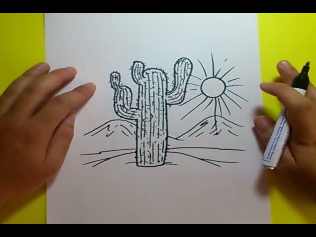 Como dibujar un cactus paso a paso 3 | How to draw a cactus 3 - thptnganamst.edu.vn