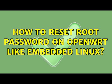 How to reset root password on openwrt like embedded linux?