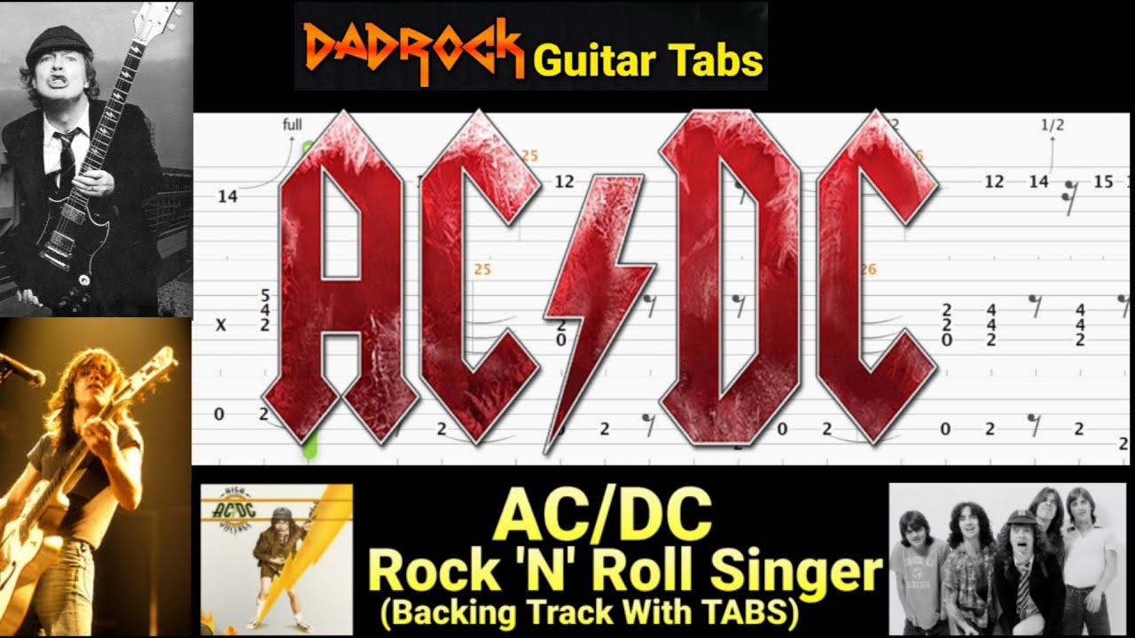 Rock 'N' Roll Singer - AC/DC - Guitar + Bass Backing Track With TABS ...