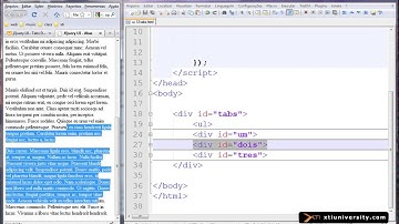 Universidade XTI - jQuery - 42 - Exemplo jQueryUI - Tabs  Abas