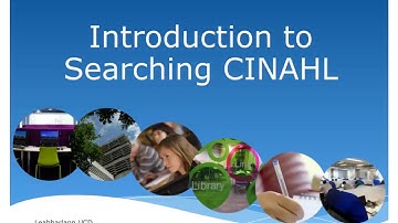 Introduction to Searching CINAHL