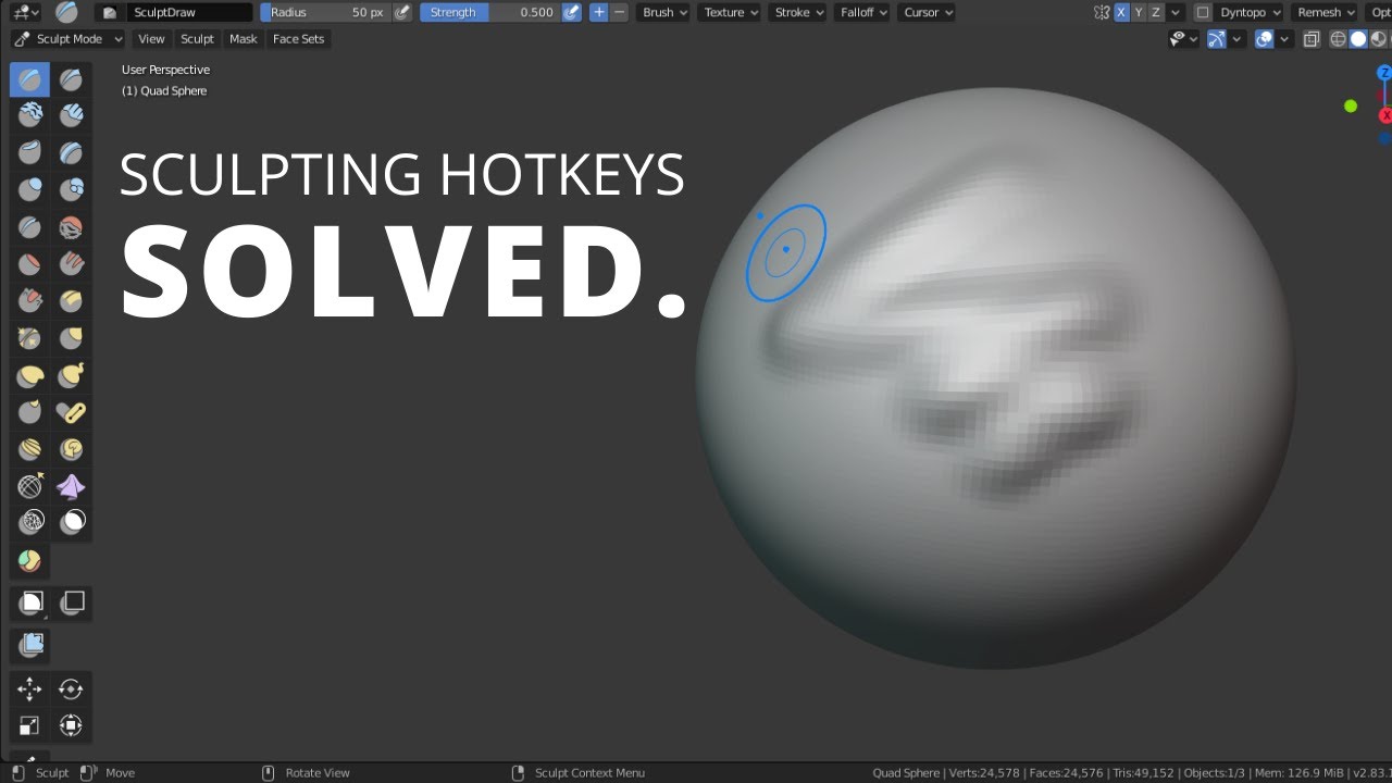 Sculpt Brushes Hotkey Not Working Blender 2.8X [Solved]