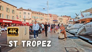 Saint Tropez Evening Walk  France Riviera Walking Tour 4K  4th July 2021