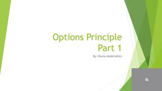 Options trading principle part 1