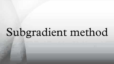 Subgradient method
