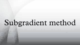 Subgradient method