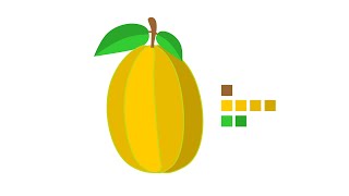 How To Design Carambola Star Fruits Cartoon For Beginner