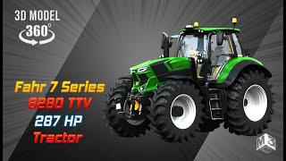 Fahr 7 Series - 8280 TTV Tractor 3d Model 2022 | Markos3d | 360 Degree screenshot 5