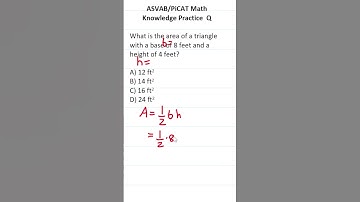 ASVAB/PiCAT Math Knowledge Practice Test Question: Area of a Triangle #acetheasvab w #grammarhero