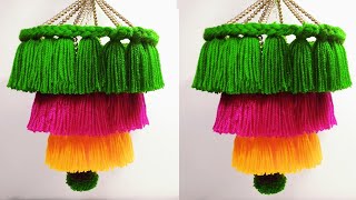 DIY EASY WOOLEN JHUMER CRAFT IDEA /WOOLEN WIND CHIME /WOOLEN CHANDELIER /OON KA JHUMER KA TARIKA