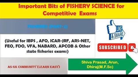 fisheries MCQ part-2#gk#aquaculture#icar-srf,jrf,ars-net#fisheries govt. exams#`fdo#fish objectives