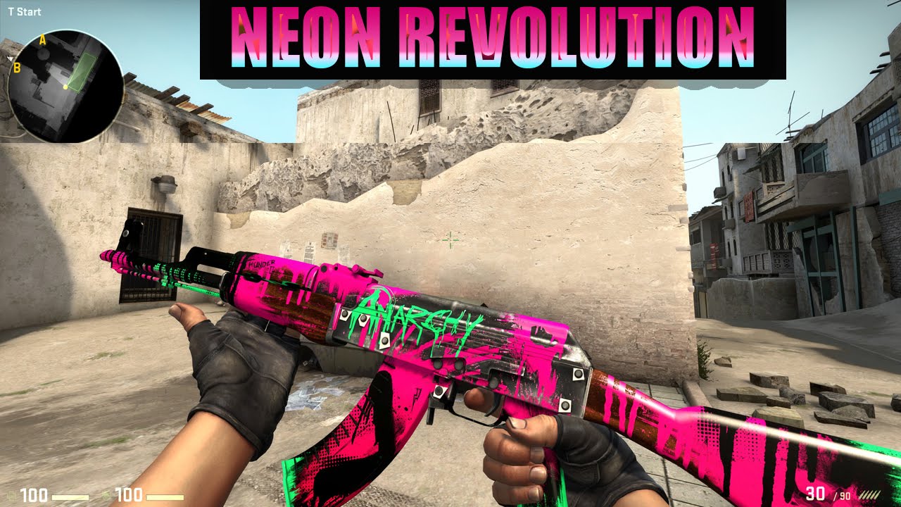 cs go skin showcase ak47 neon revolution youtube