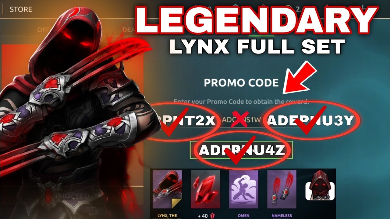 Giveaway Lynx Legendary skin promo code how to use promo code shadow