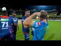 Jonty Rhodes showing his biceps front of Marcus Stoinis after his Century vs CSK 124* off 63 Balls