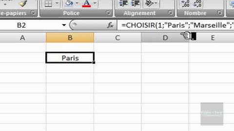 Excel 2007 : Fonctions CHOISIR - ALEA.ENTRE.BORNES