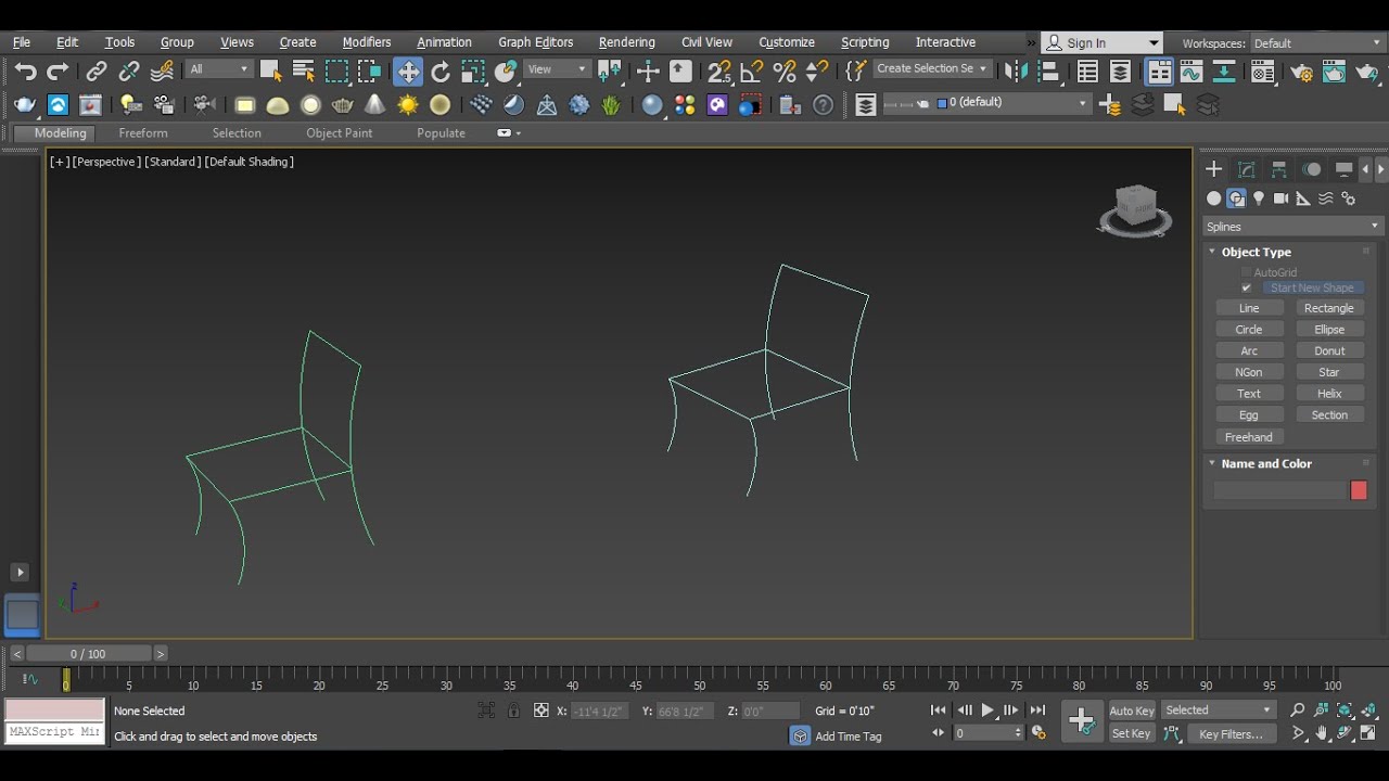Chair Modeling with SPLINE in 3ds max - YouTube