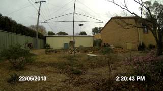 Time-lapse of sandstone retaining wall being built (1/6)