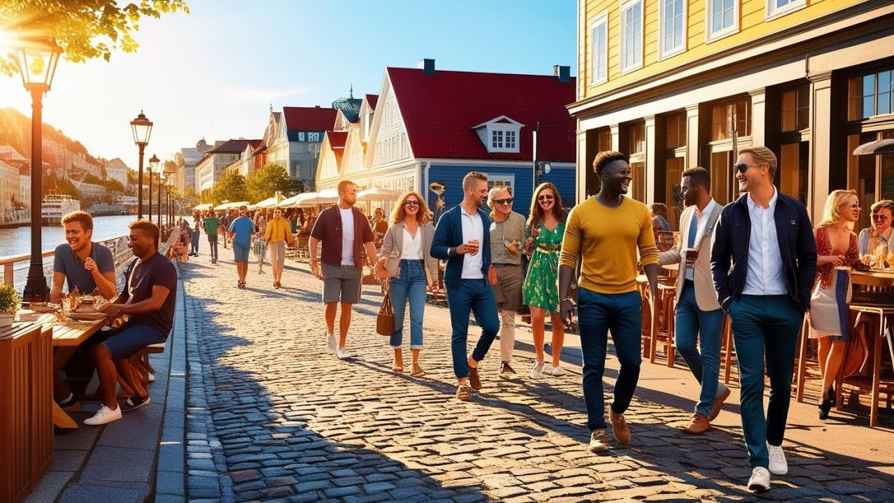 4K Oslo, Norway walk beach tour, Perfect Hot Summer Day , Norwegian summer