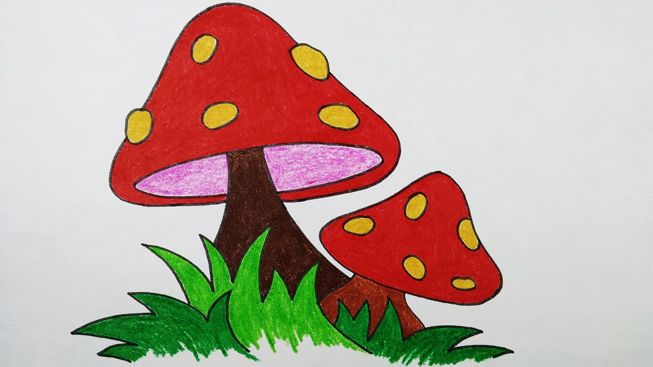 Coloring Mushrooms for Kids Graphic by studioisamu · Creative Fabrica