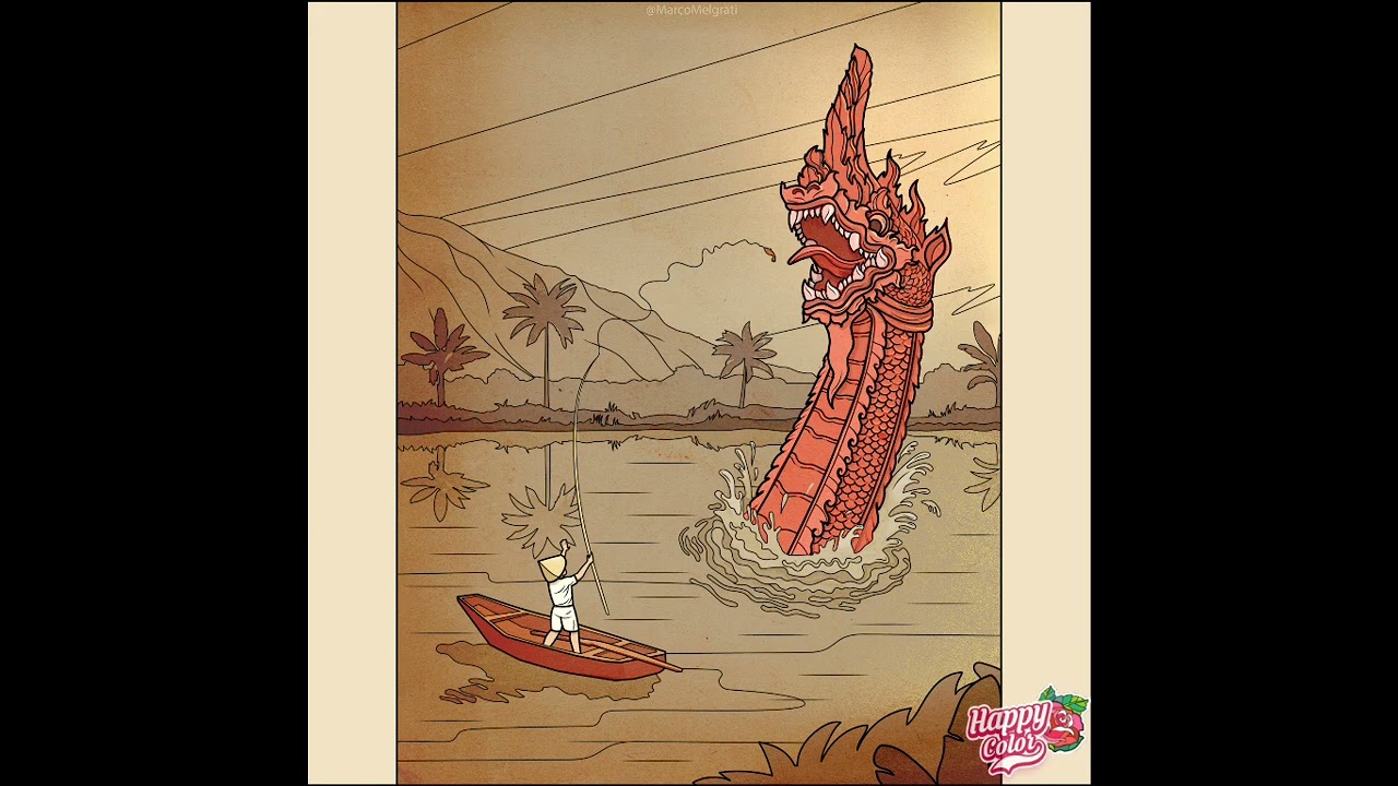 Happy Color - Marco Melgrati: Asian Fisher Man He Got A Catch Of Sea Serpent At The River Pics