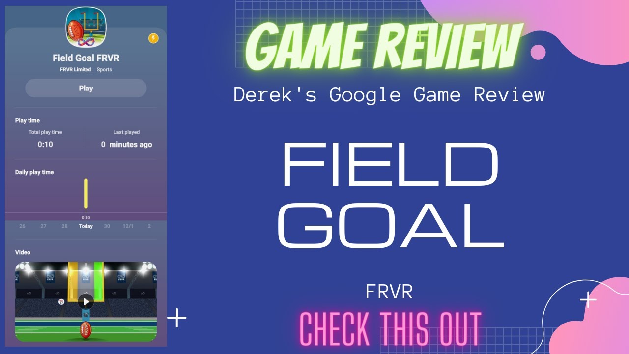 Google Game Review Instant Play Beta Field Goal by FRVR YouTube