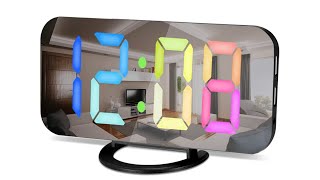 WulaWindy RGB Digital Clock - LED Alarm Clocks Large Display Mirror Surface + Dual USB Ports Review