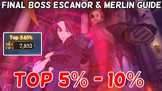 TOP 5%-10% FINAL BOSS MERLIN \u0026 ESCANOR, NO AQUA, NO BLUE LIZ - The Seven Deadly Sins Grand Cross