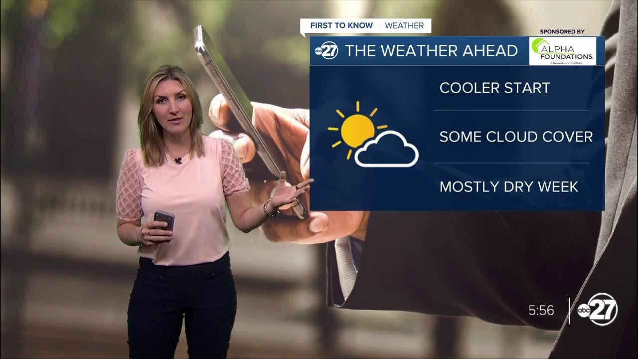 Cooler start to Monday but dry to start the week - YouTube