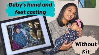 Baby hand and feet casting without readymade kit/DIY baby hand and feet casting/DIY Memory casting