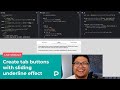 Create tab buttons with sliding underline effect in Webflow