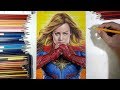 วาดกัปตัน มาร์เวล Drawing Captain Marvel(Brie Larson)  | Fame Art