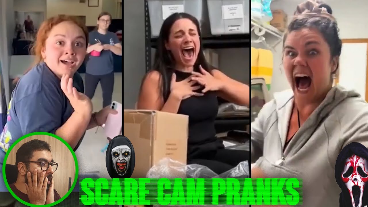 SCARECAM Pranks Reaction 2024 Scare Cam Pranks // Funny Prank