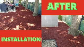 How To Install Rubber Mulch & Patio Clean Ups!
