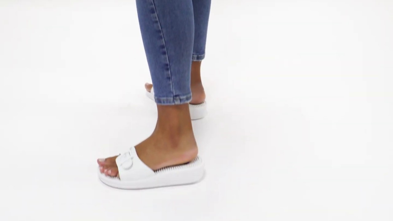 Shuperb™ Scholl Ladies Sandals White - YouTube