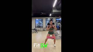Banded Side Shuffle in Semi Squat with Weight Exercise Demo How-to