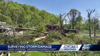 Surveying storm damage in Warren County