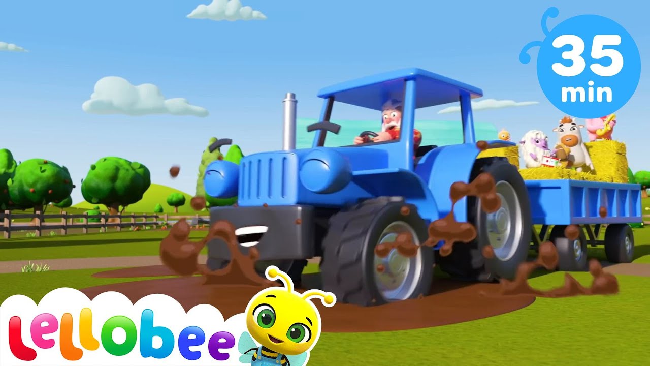 Animal Farm Song!!| Lellobee | Cars, Trucks & Vehicles Cartoon | Moonbug Kids