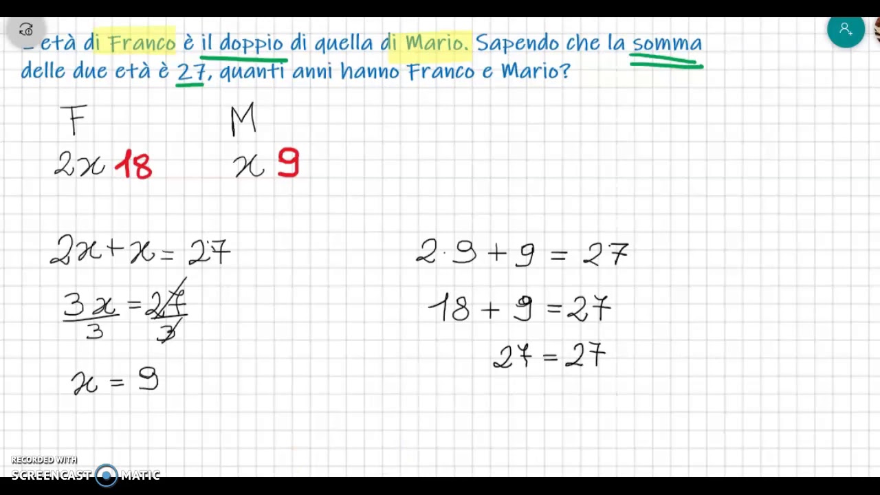 Problemi con le equazioni