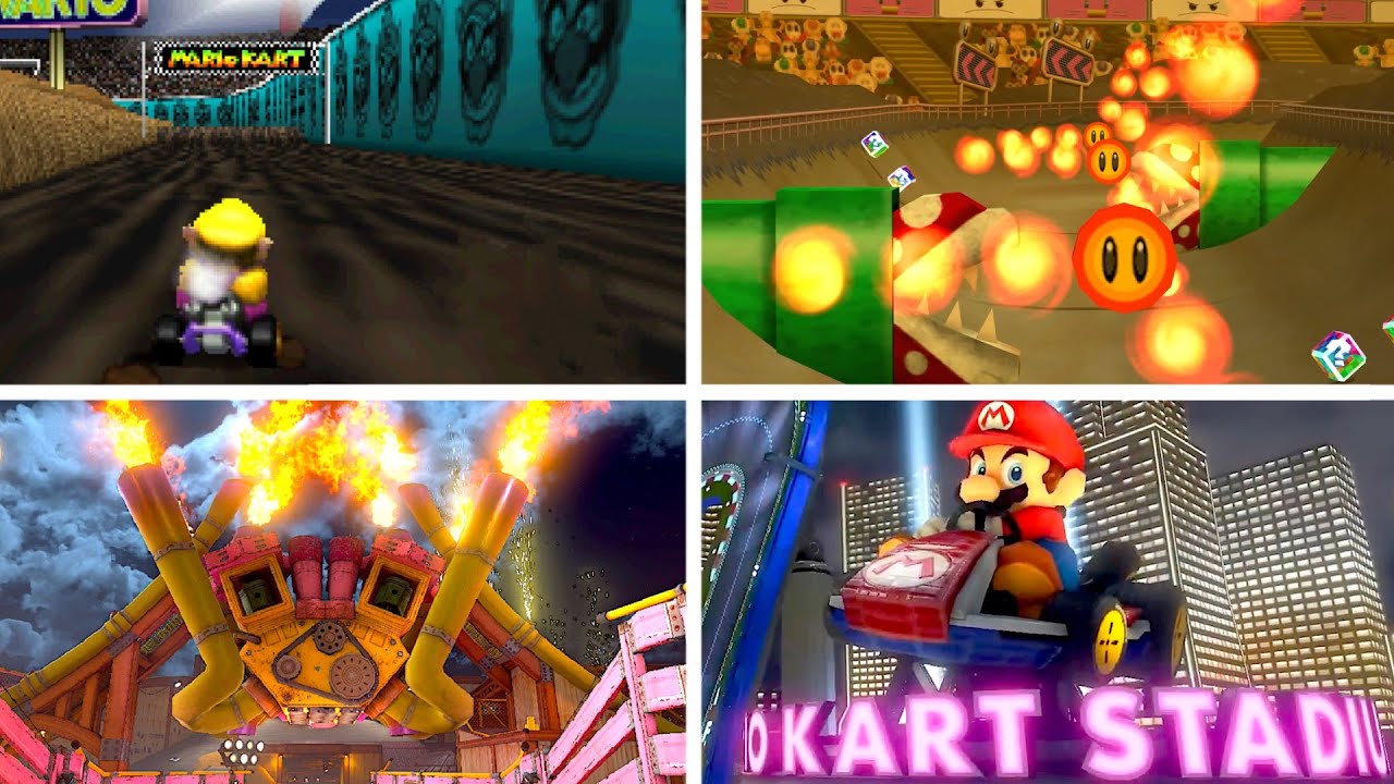 Evolution of Stadium Tracks in Mario Kart (1996-2025)