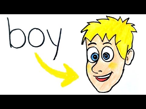 Easy Drawing Boy I Kolay Erkek Çocuk Çizimi ı Boy Kelimesi ile Çocuk Çizme