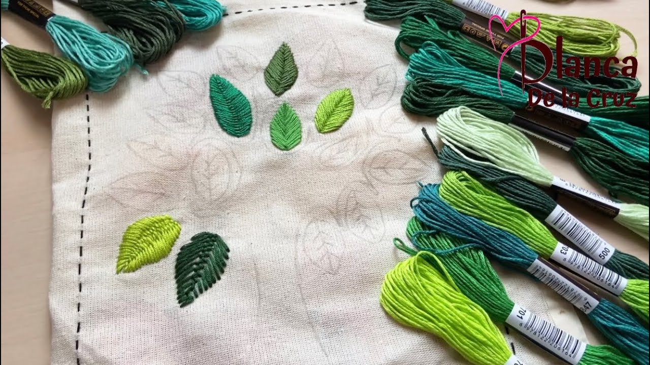 Вышейте листья перьевым или коралловым швом, а также критским швом.